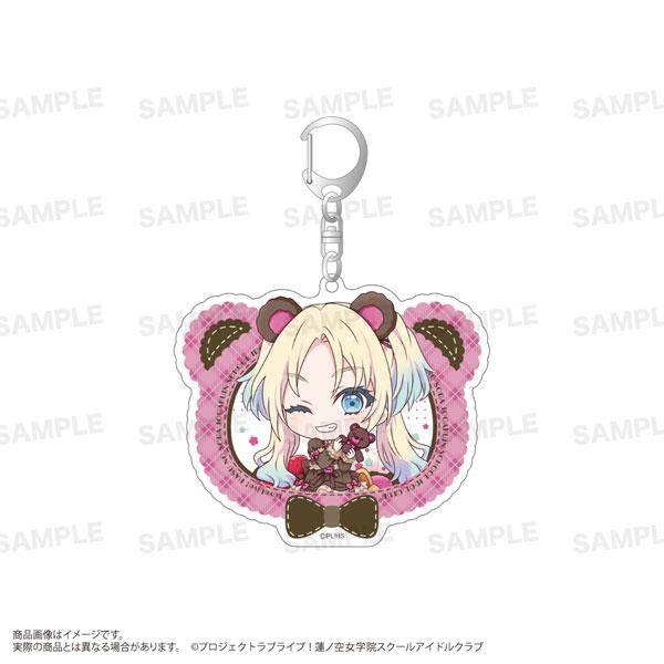 「Love Live!蓮之空女學院學園偶像俱樂部」大澤瑠璃乃泰迪熊造型鑰匙扣,眨眼可愛。
