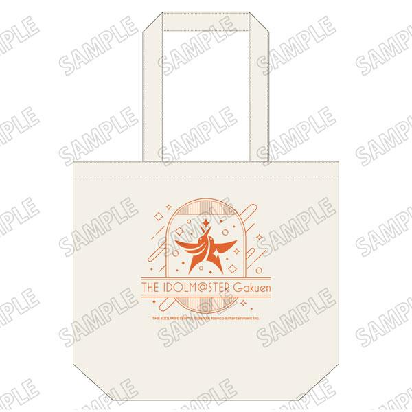 「學園偶像大師」每日手提袋,米色帆布,印有橘色標誌圖案。