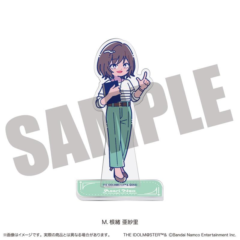 「學園偶像大師」根緒亞紗里立牌,手持文件,微笑舉手。