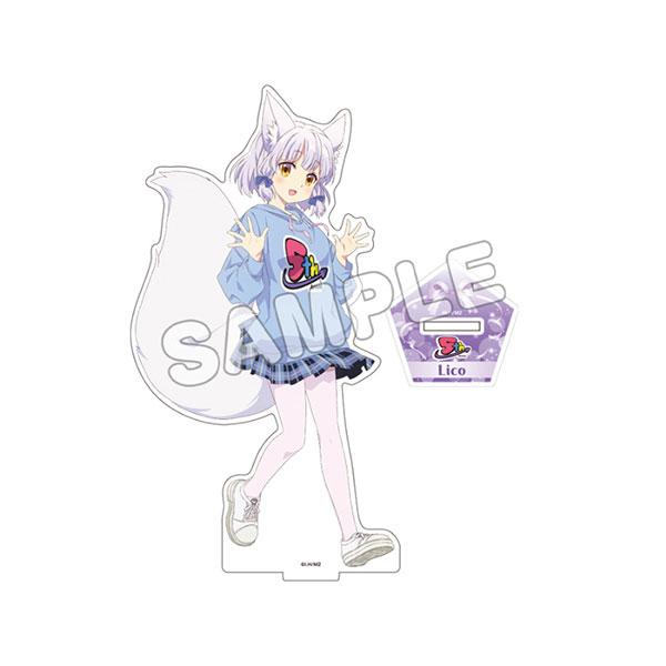 街角魔族2丁目 莉子 立牌:狐耳少女莉子穿著連帽衫和裙子,擺出姿勢。