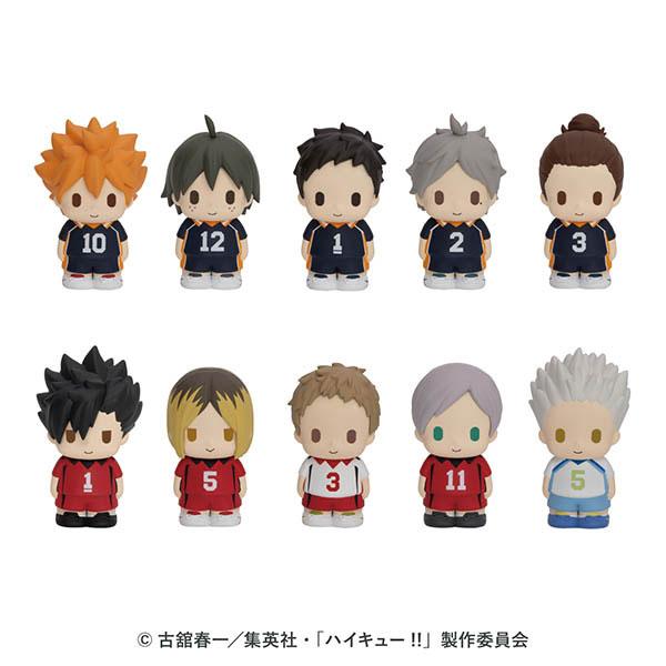 動畫「排球少年!!」Papemasu!! A 10個入BOX,展示多款穿著球衣的Q版人物造型。