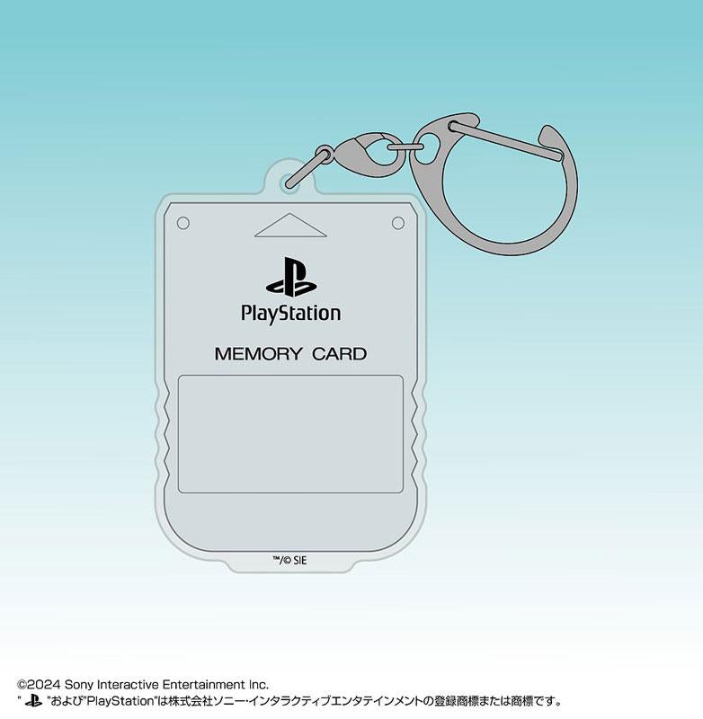 PlayStation 壓克力多功能鑰匙扣,造型為Memory Card。
