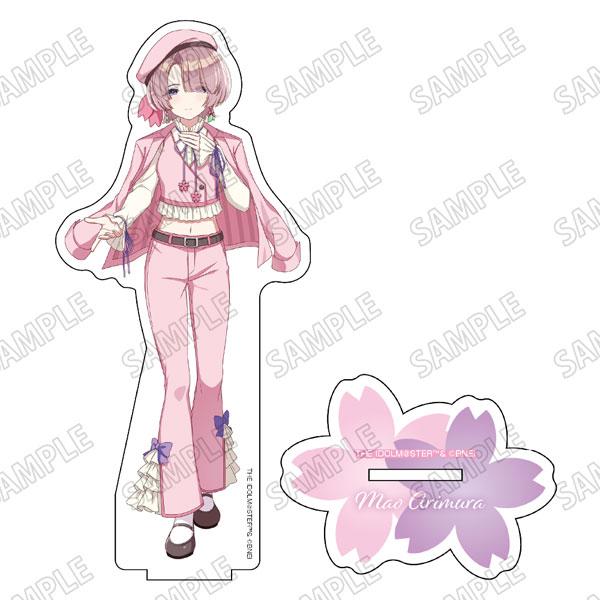 「學園偶像大師」有村麻央櫻彩ver.立牌,粉色套裝,配櫻花底座。