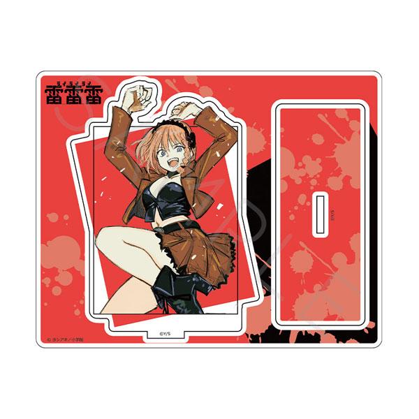 『雷雷雷』立牌C,紅色背景,角色擺出姿勢。