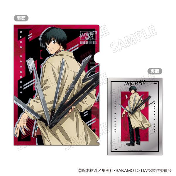 A4金屬透明文件夾,坂本日常南雲角色設計,正面和背面圖案展示。