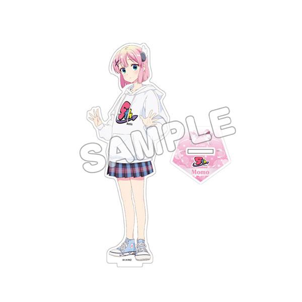 千代田桃立牌,《街角魔族2丁目》周邊,粉髮角色穿著連帽衫和格子裙。