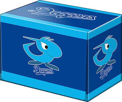 武士道高級牌組收納盒,藍色盒身印有中日龍隊吉祥物圖案。