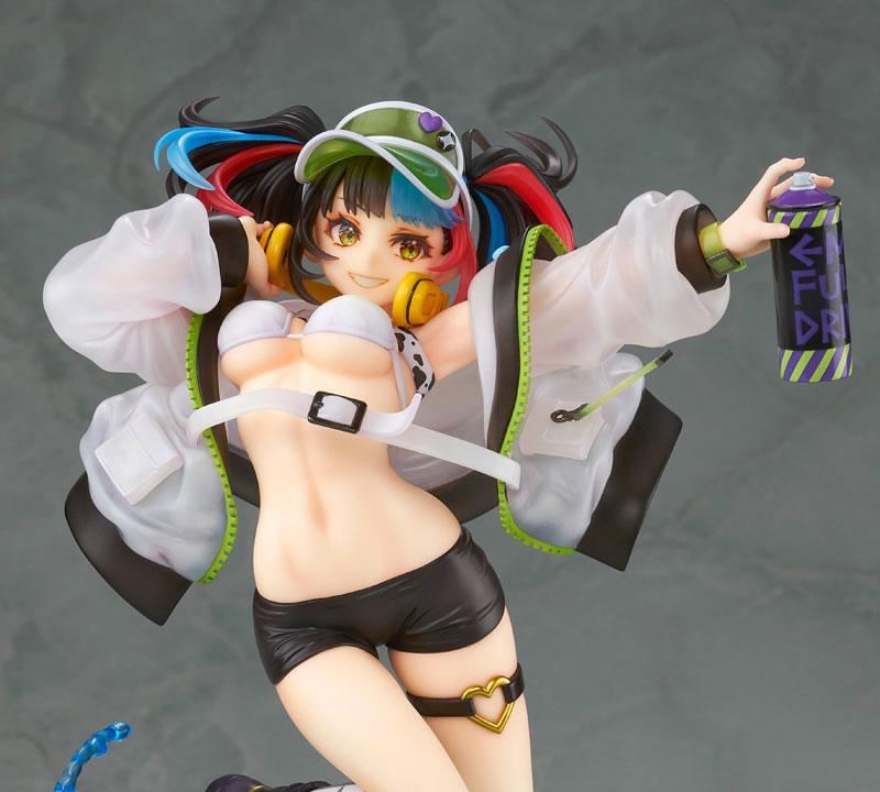 Fate/Grand Order Berserker/清少納言 1/7 完成品模型,手持噴漆罐,戴耳機,笑容滿面。