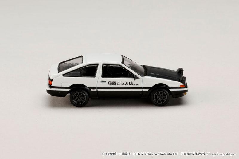 1/64 Toyota SPRINTER TRUENO (AE86) 模型車,頭文字D 藤原拓海座駕,黑白配色。