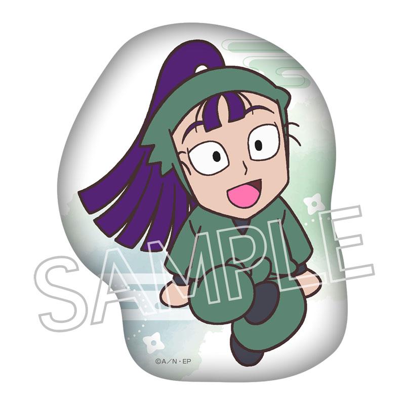 忍者亂太郎模切靠墊,立花仙藏可愛卡通造型,微笑坐姿。