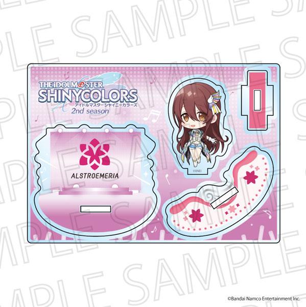 動畫「偶像大師 閃耀色彩」搖晃立牌,大崎甜花Q版人偶,舞台背景。