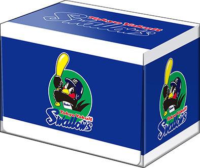 高級牌組收納盒,藍白色,印有東京益力多燕子隊卡通吉祥物。