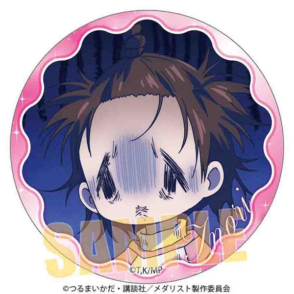 「金牌得主 回憶徽章」其中一款設計,角色臉部表情悲傷,粉色邊框。