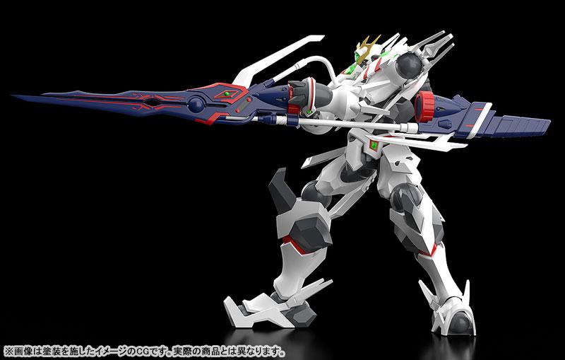 MODEROID 銀裝騎攻ORDIAN 模型,持巨型武器站立姿勢。