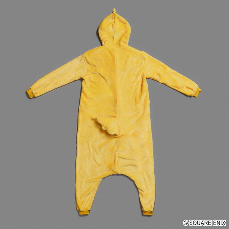 [預訂] 最終幻想XIV 肥陸行鳥布偶裝，背面展示，黃色絨毛材質，帶帽子和尾巴。