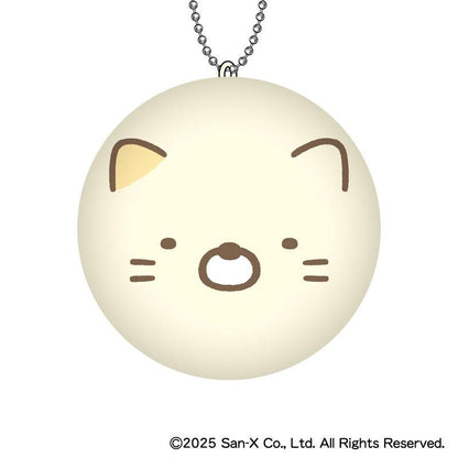 角落小夥伴臉 Marucolle！吊飾，米色圓形，簡約貓臉設計，附鏈條。