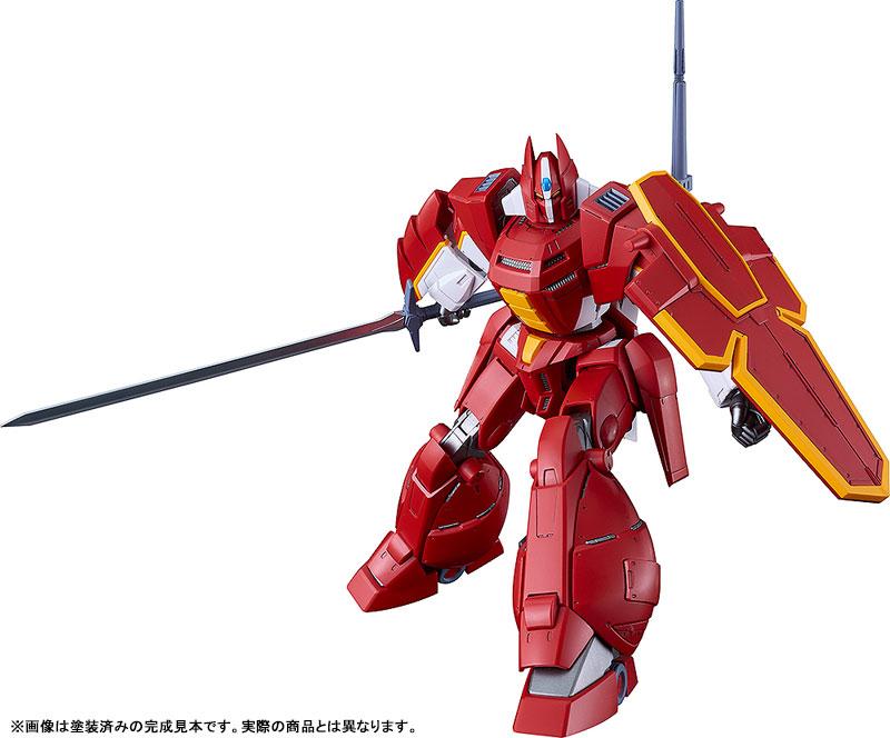 MODEROID 機甲界 加里安重裝改 模型，紅色機甲持劍與盾。