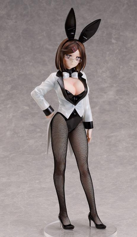 古賀木葉 兔女郎Ver. 1/6 完成品模型，身穿兔女郎裝，站姿，戴眼鏡。