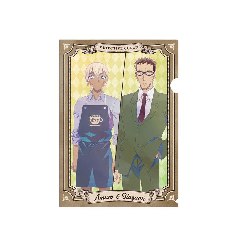 [預訂] 名偵探柯南 安室透＆風見裕也 Ani-Art 第9彈 透明文件夾，安室透穿著圍裙，風見裕也穿著西裝。