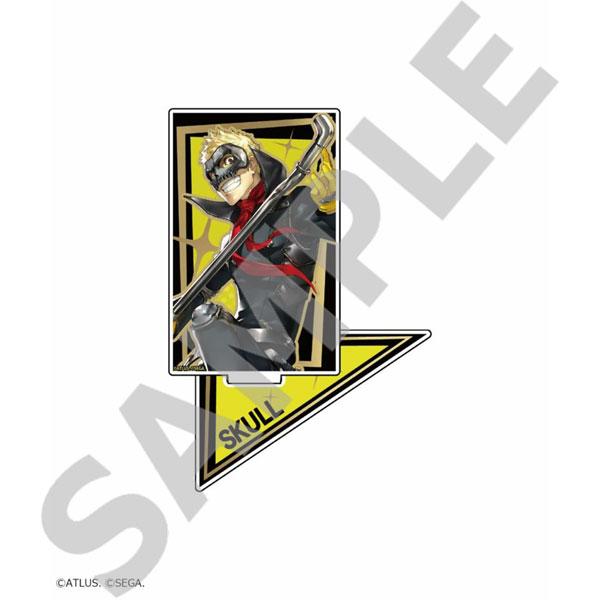 女神異聞錄5 SKULL立牌，角色持武器，黃色背景設計。