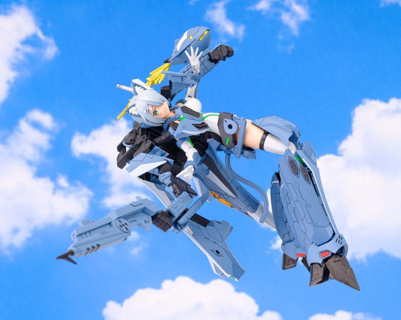 [預訂] ACKS No.MC-11 超時空要塞Δ VF-31A KAIROS SP 模型，藍色機體搭配女性人偶。