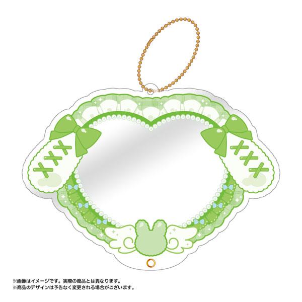 [預訂] Pikuria綠色兔耳緞帶壓克力相框，附珠鏈。