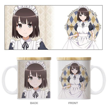 [Pre-order] COSPA Limited Inconspicuous Heroine Cultivation Method Fine Kato Kei full-color mug with lid Cure Maid Caféver. (Resale) "Reservation for December 24"