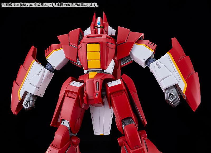 [預訂] MODEROID 機甲界 加里安重裝改 模型，紅色、白色與黃色塗裝。