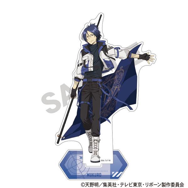 家庭教師REBORN! 六道骸立牌，手持旗幟全身像，藍色基調設計。