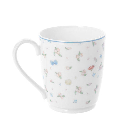 [預訂] 忍者亂太郎 二年生馬克杯，白色，花朵圖案。