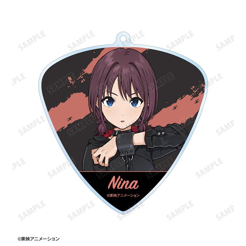 [Pre-order] Girls Band Cry Nina Isori guitar pick type double-sided large keychain "Pre-order for February 25"