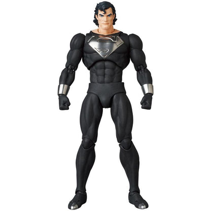 MAFEX SUPERMAN(RETURN OF SUPERMAN)可動人偶，黑色戰衣，銀色標誌。