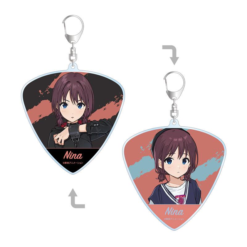 [Pre-order] Girls Band Cry Nina Isori guitar pick type double-sided large keychain "Pre-order for February 25"