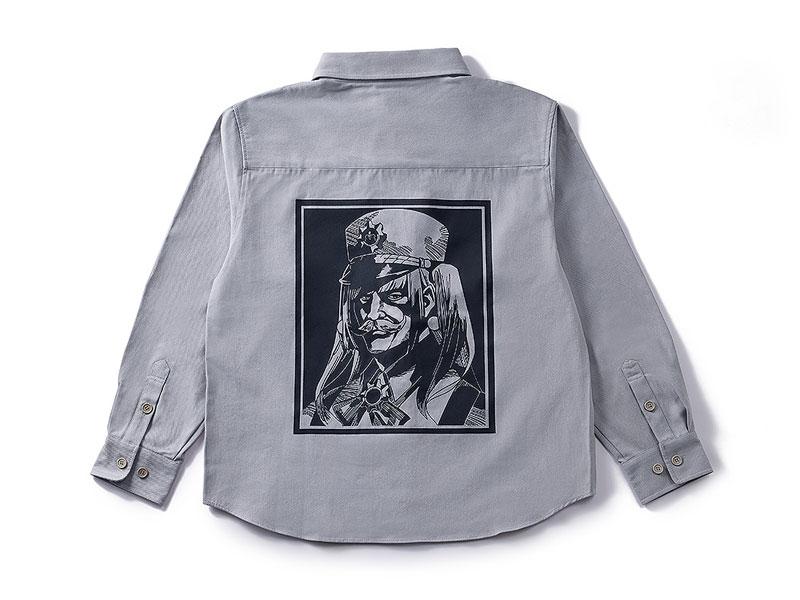 [預訂] 蔚藍檔案 赤冬聯邦學園 軍襯衫背面，人物漫畫印花。