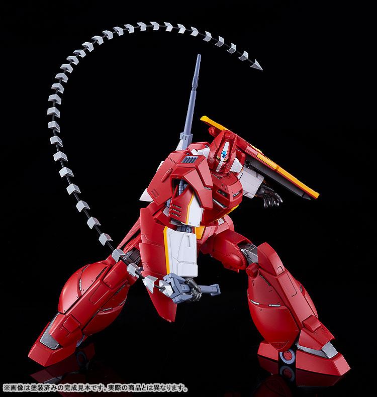 [預訂] MODEROID 機甲界 加里安重裝改 模型，紅色機體持槍姿勢，配備長鞭。