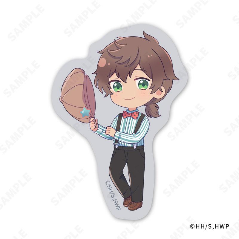 [預訂] 義呆利 交換貼紙～Suspenders Style～其中一款設計，卡通人物手持帽子，身穿吊帶裝。