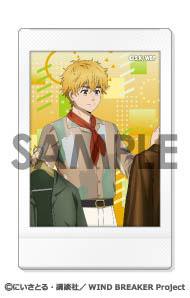 防風少年角色收集～weekend～盒裝其中一款設計，人物肖像，配幾何背景。