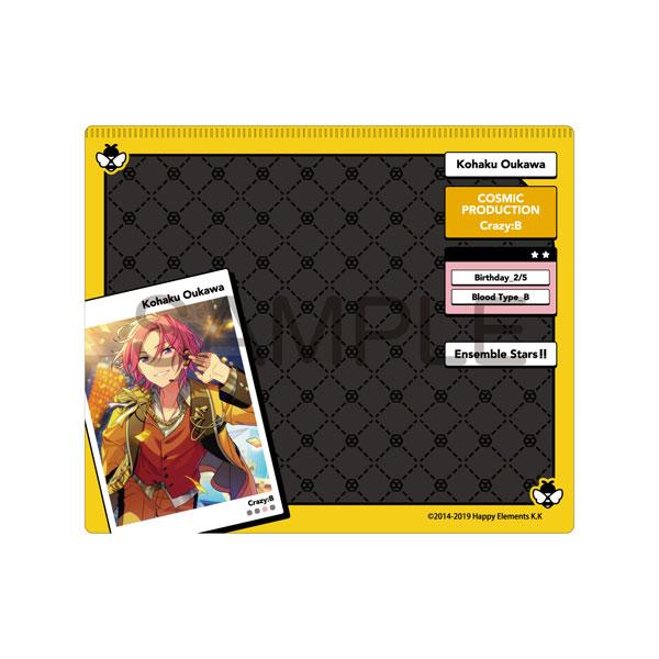 [預訂] 偶像夢幻祭 DECOPAD，櫻河琥珀角色立繪展示，黃色邊框背景帶有角色信息。