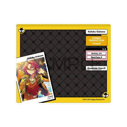 [預訂] 偶像夢幻祭 DECOPAD，櫻河琥珀角色立繪展示，黃色邊框背景帶有角色信息。