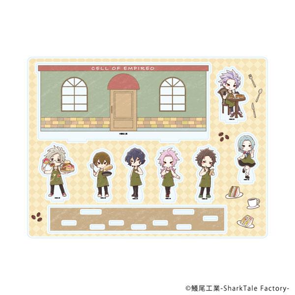 [預訂] 立牌「細胞神曲」咖啡廳ver. B(GraffArt插圖) 一款角色立牌，咖啡廳背景，多個Q版角色服務生圖案。