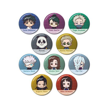 『劇場版 咒術迴戰0』交換金屬徽章10個入BOX，展示多個角色Q版圖案設計。
