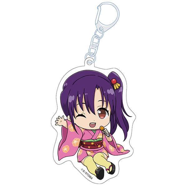 [預訂] 銀魂 Petan娘鑰匙扣：寺門通穿和服，手持麥克風的Q版造型。