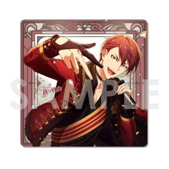 偶像星願閃閃立牌，狗丸透真穿著紅色和黑色服裝，擺出手指姿勢。