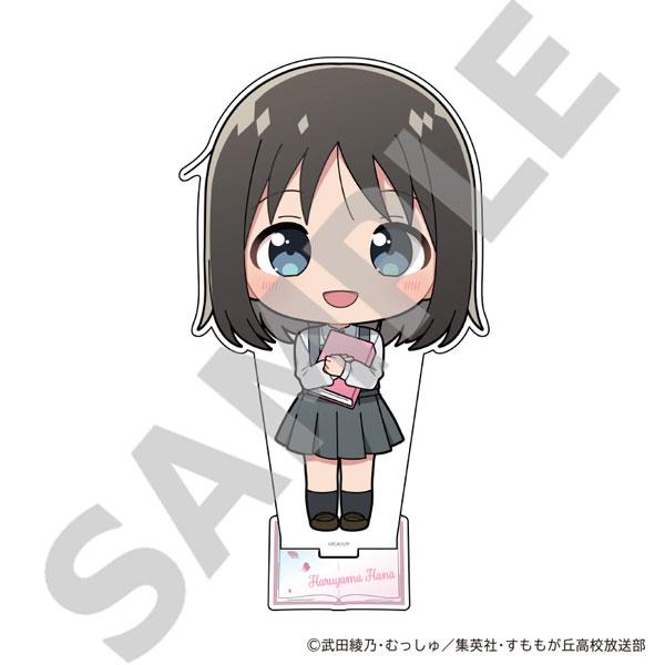 花奈(Deformed 讀書ver) BIG立牌，卡通風格，手持書本，穿著制服。