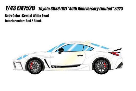 [Reservation] 1/43 Toyota GR86 40th Anniversary Limited Edition 2023 Crystal White Pearl Color "Reservation for December 24"