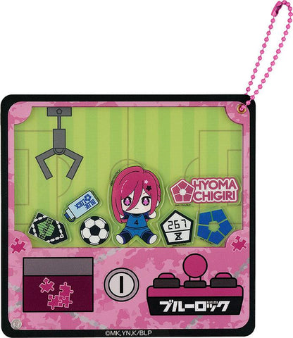 [預訂] 藍色監獄 千切豹馬夾娃娃機風鑰匙圈，包含千切豹馬角色圖案及夾娃娃機元素設計。