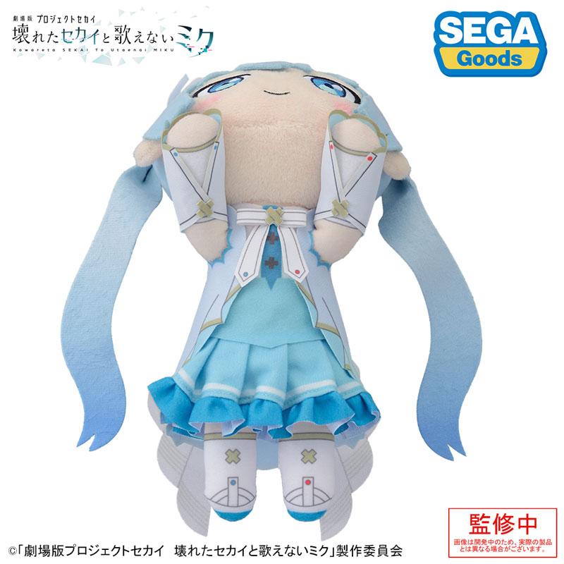 「劇場版世界計畫」打開的窗戶的世界的初音未來躺臥毛公仔。