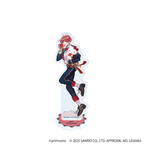 [預訂] 土萌羊手持蘋果及Hello Kitty立牌，Starry☆Sky×三麗鷗角色合作插圖。