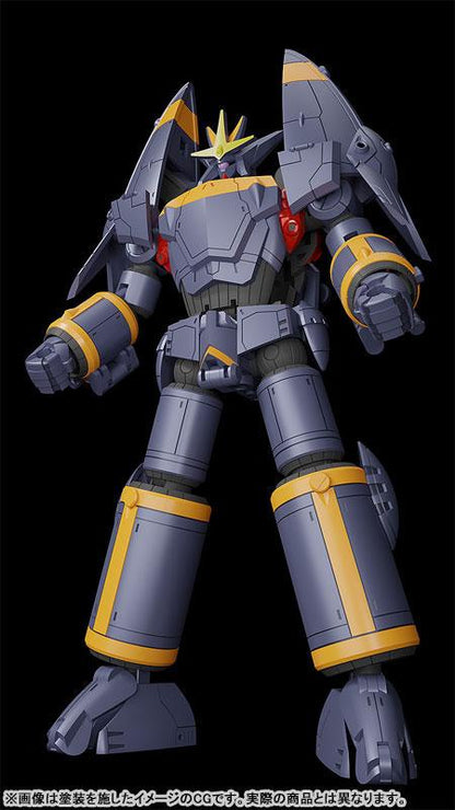 MODEROID 飛越巔峯 Gunbuster 模型，灰色主體配黃色細節，站立姿勢。