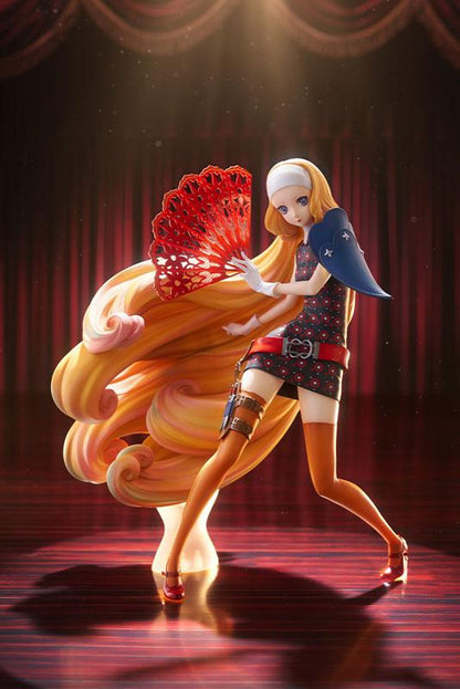 「暗喻幻想：ReFantazio」茱娜 1/7 模型：手持紅扇，舞台風格造型。